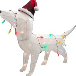 LED Lighted Dachshund Dog in Santa Hat Outdoor Christmas Decoration - 32