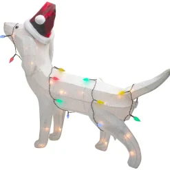 LED Lighted Dachshund Dog in Santa Hat Outdoor Christmas Decoration - 32