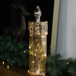 LED Lighted Dripping Candle Christmas Decoration - 13"