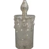 LED Lighted Dripping Mercury Candle Christmas Decoration - 8.75" - Gold