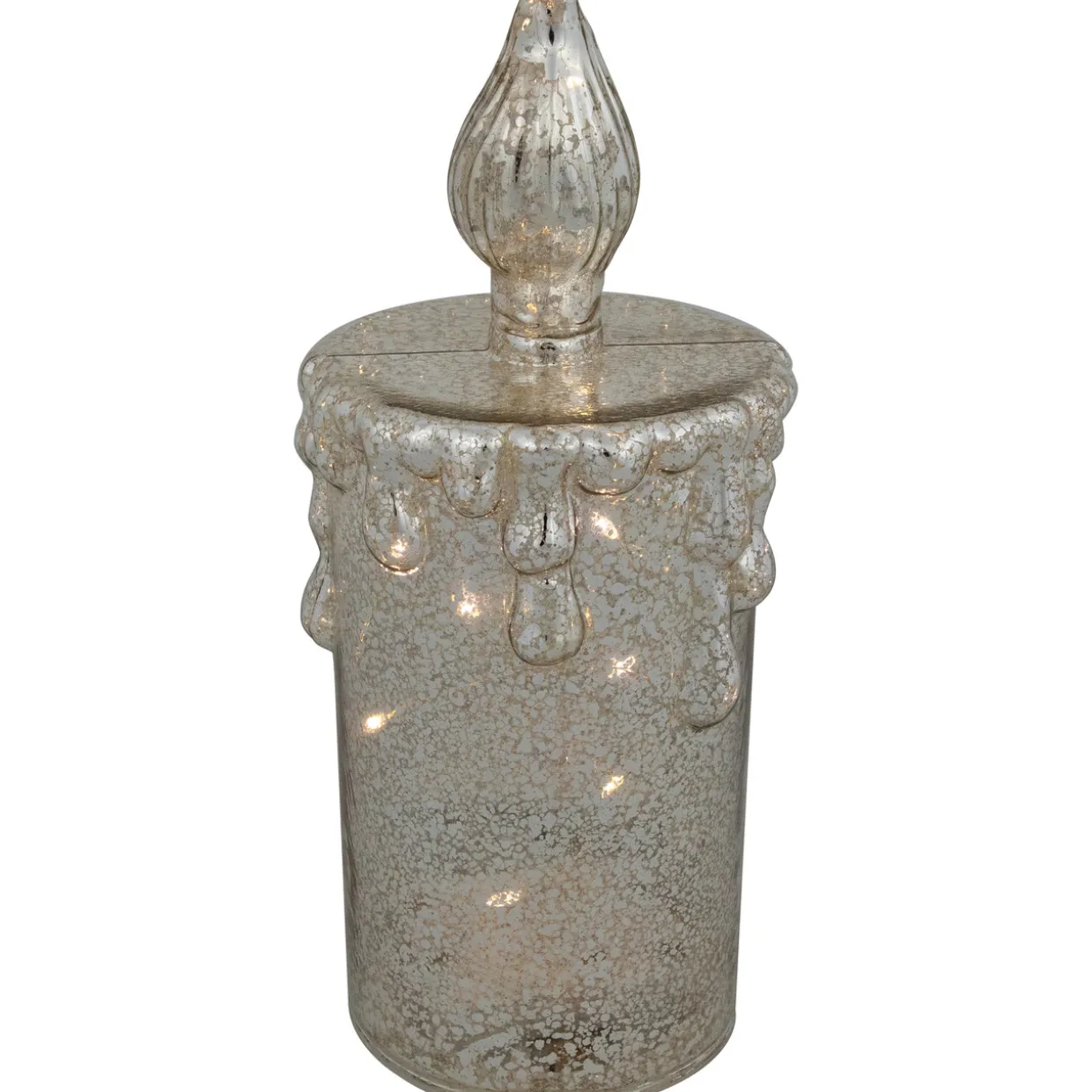 LED Lighted Dripping Mercury Candle Christmas Decoration - 8.75" - Gold