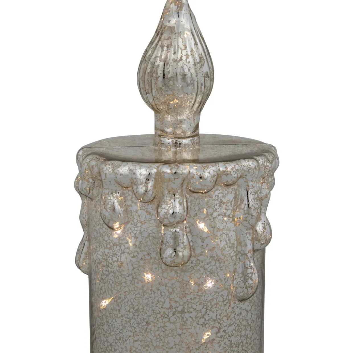LED Lighted Dripping Mercury Candle Christmas Decoration - 8.75" - Gold