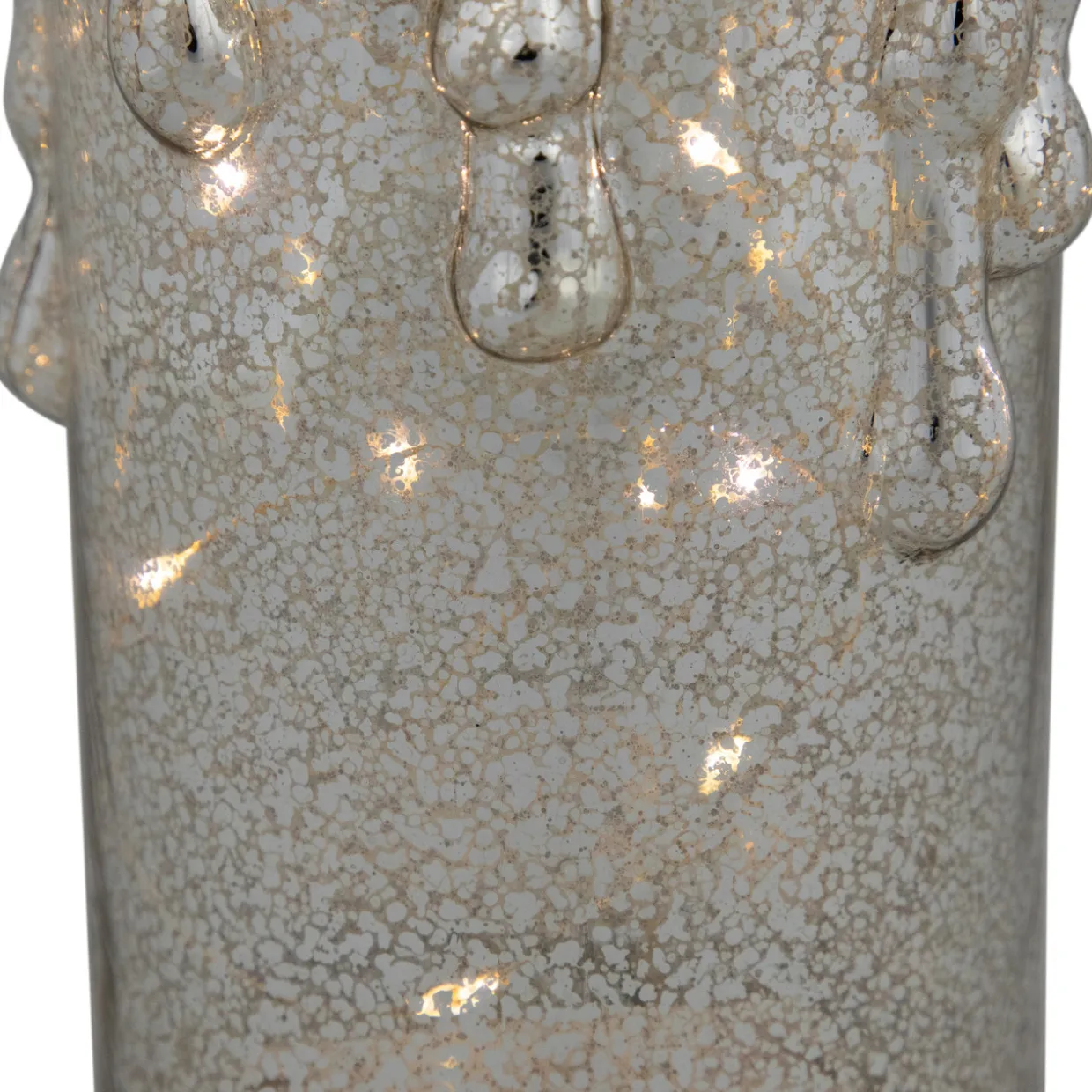 LED Lighted Dripping Mercury Candle Christmas Decoration - 8.75" - Gold