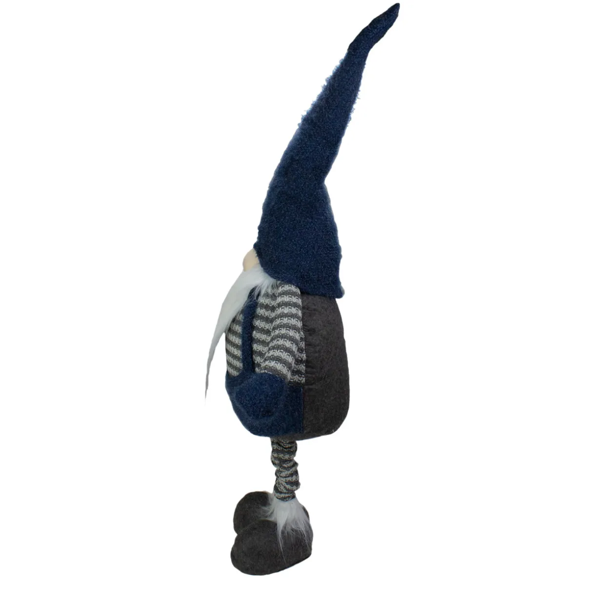 LED Lighted Extendable Gnome Christmas Figure - 41" - Blue and Gray