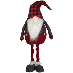 LED Lighted Extendable Plaid Gnome Christmas Figure - 41"