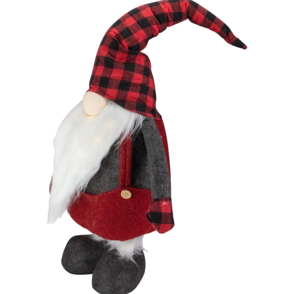 LED Lighted Extendable Plaid Gnome Christmas Figure - 41"