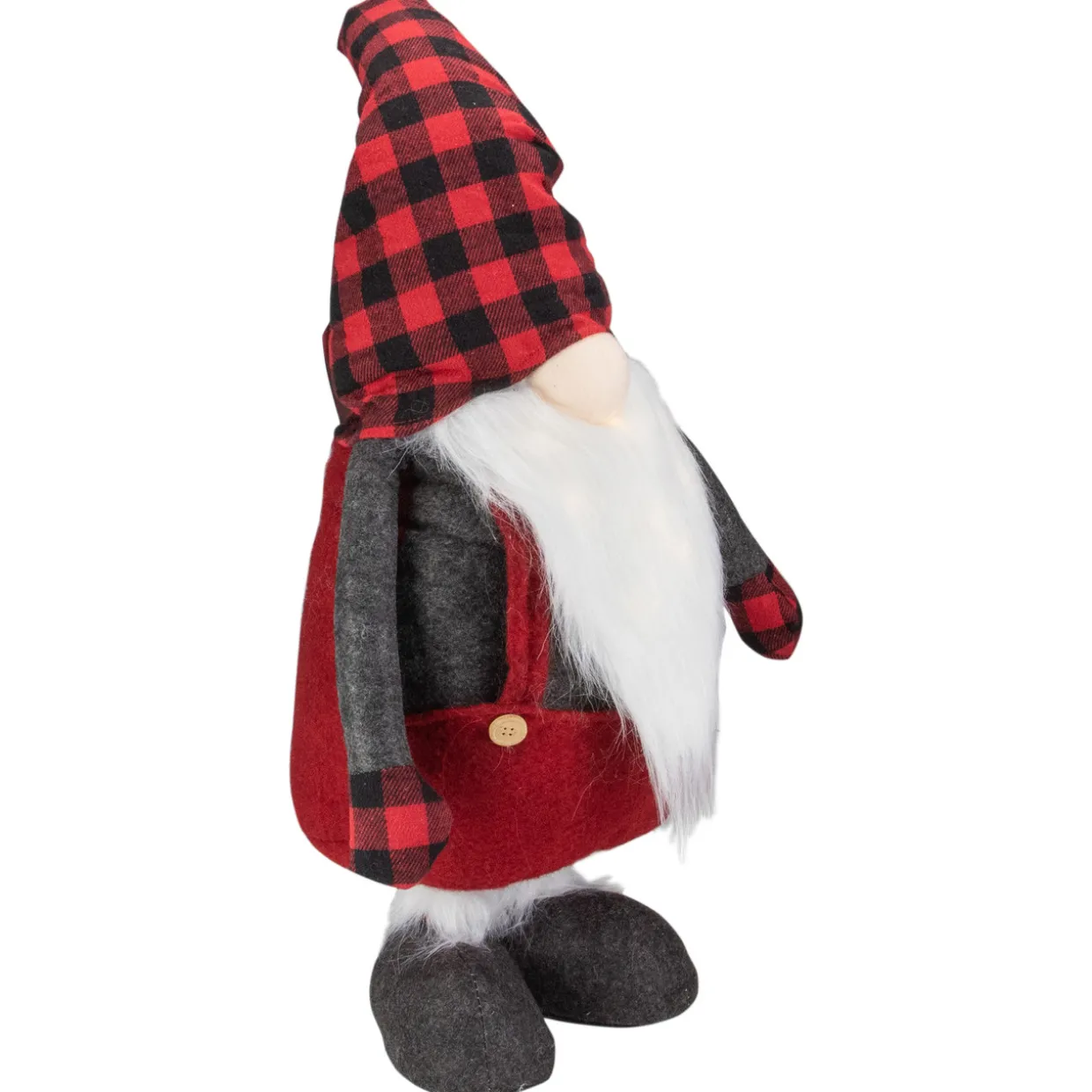 LED Lighted Extendable Plaid Gnome Christmas Figure - 41"