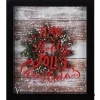 LED Lighted Framed "Have A Holly Jolly Christmas" Wreath Wall Art - 14" - Black