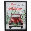 LED Lighted Framed Vintage Truck Christmas Wall Canvas - 15.75" - Black