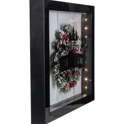 LED Lighted Framed Wreath 