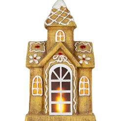 LED Lighted Gingerbread House with Icing Accents Christmas Decoration - 16"