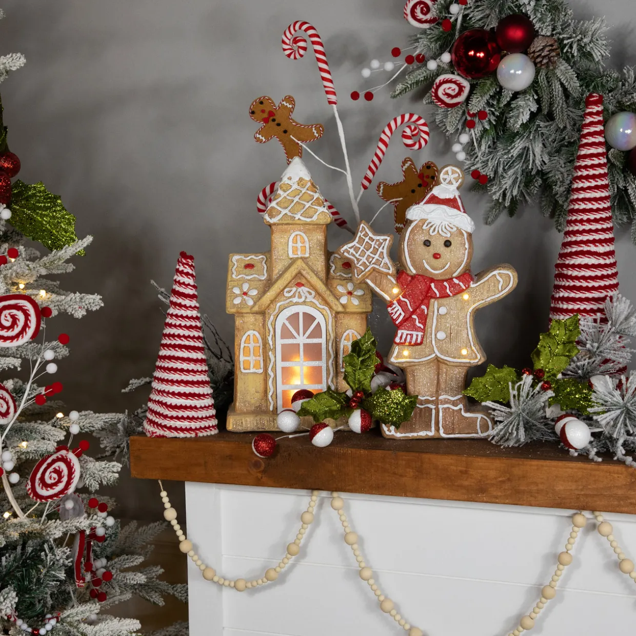 LED Lighted Gingerbread House with Icing Accents Christmas Decoration - 16"