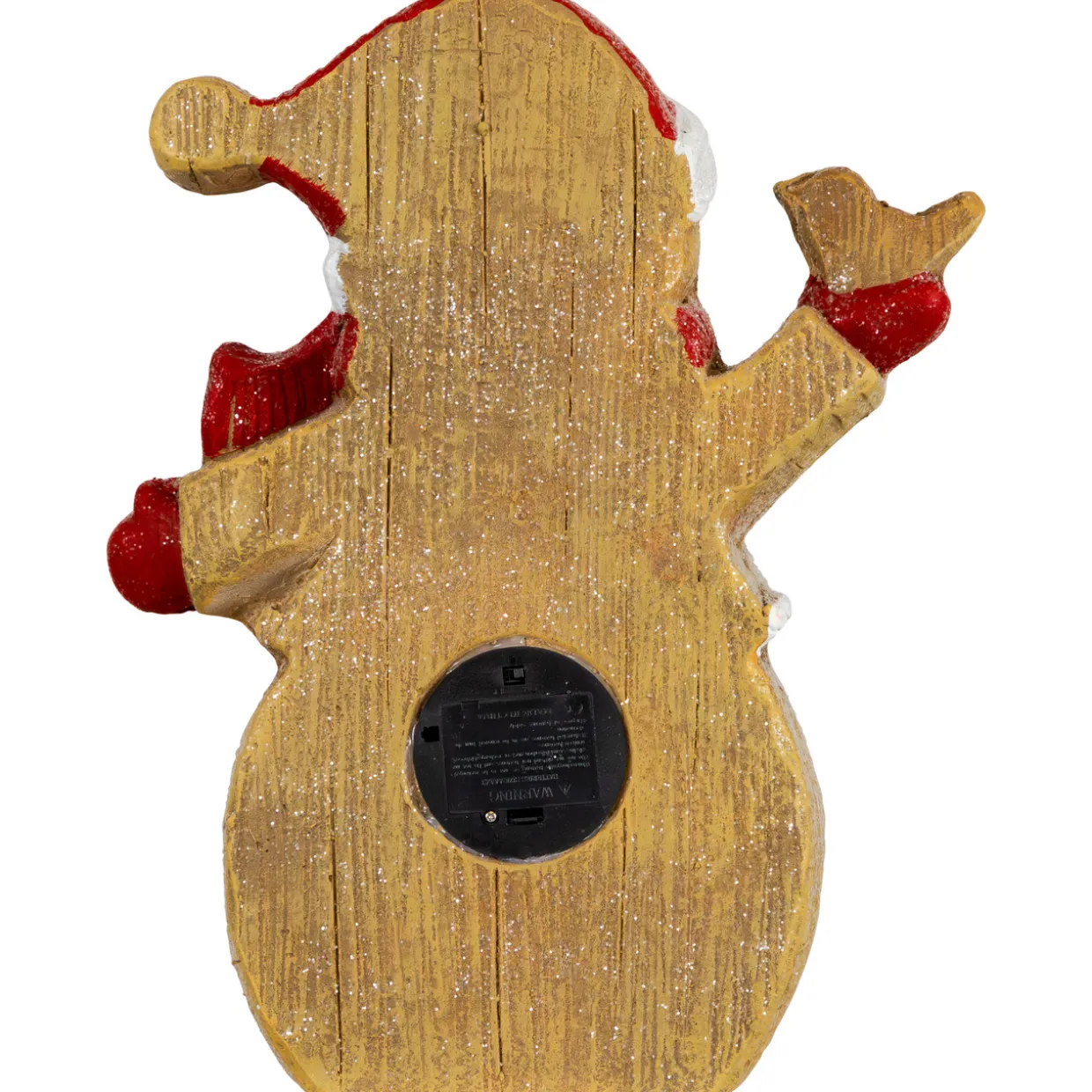 LED Lighted Gingerbread Snowman with Bird Christmas Figure - 15"