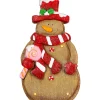 LED Lighted Gingerbread Snowman with Lollipop Christmas Figure - 15.5"