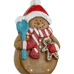 LED Lighted Gingerbread Snowman with Cookie Christmas Figure - 15.75