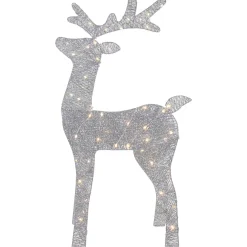LED Lighted Glitter Reindeer Outdoor Christmas Decoration - 39.5" - Warm White