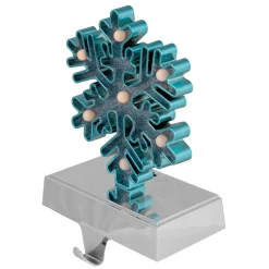 LED Lighted Glitter Snowflake Christmas Stocking Holder - 7