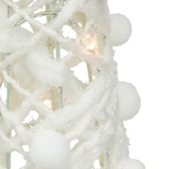 LED Lighted Glittered Cone Tree Christmas Decorations - 39.25