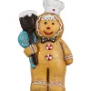 LED Lighted Glittered Gingerbread Snowman Chef Christmas Figure - 17.5"