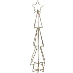 LED Lighted Glittered Wire Christmas Cone Tree - 17.5" - Warm White Lights