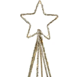 LED Lighted Glittered Wire Christmas Cone Tree - 17.5