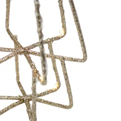 LED Lighted Glittered Wire Christmas Cone Tree - 17.5