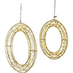 LED Lighted Hanging Christmas Wreath Decorations - 18