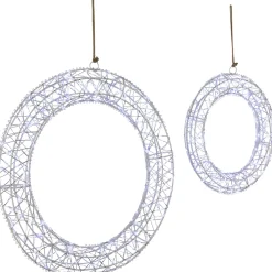 LED Lighted Hanging Christmas Wreath Decorations - 18