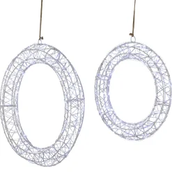 LED Lighted Hanging Christmas Wreath Decorations - 18