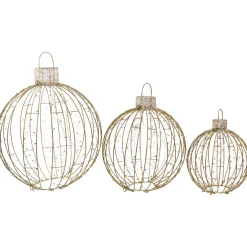 LED Lighted Hanging Ornaments Outdoor Christmas Decoration - Set of 3