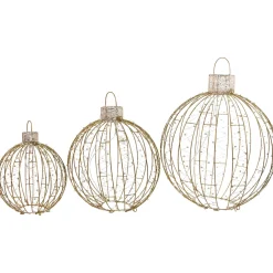 LED Lighted Hanging Ornaments Outdoor Christmas Decoration - Set of 3