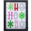 LED Lighted "HO, HO, HO" with Snowflakes Framed Christmas Wall Art - 9"