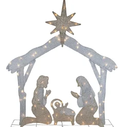 LED Lighted Holy Family Nativity Scene Outdoor Christmas Decoration - 44" - Warm White