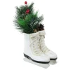 LED Lighted Ice Skates with Floral Arrangement Christmas Decoration - 12"