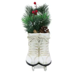 LED Lighted Ice Skates with Floral Arrangement Christmas Decoration - 12