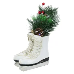 LED Lighted Ice Skates with Floral Arrangement Christmas Decoration - 12