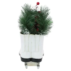 LED Lighted Ice Skates with Floral Arrangement Christmas Decoration - 12