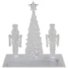 LED Lighted Icy Crystal Nutcracker and Christmas Tree Decoration - 9" - White Lights