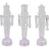 LED Lighted Icy Crystal Nutcracker Christmas Figures - 7.5" - Multicolor Lights -Set of 3