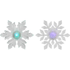 LED Lighted Icy Crystal Snowflake Christmas Window Decorations - 5.5" - Set of 2