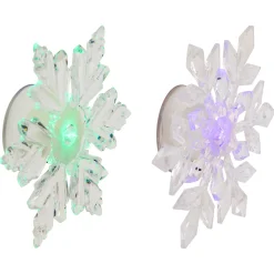 LED Lighted Icy Crystal Snowflake Christmas Window Decorations - 5.5