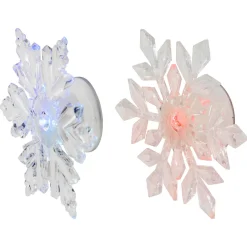 LED Lighted Icy Crystal Snowflake Christmas Window Decorations - 5.5
