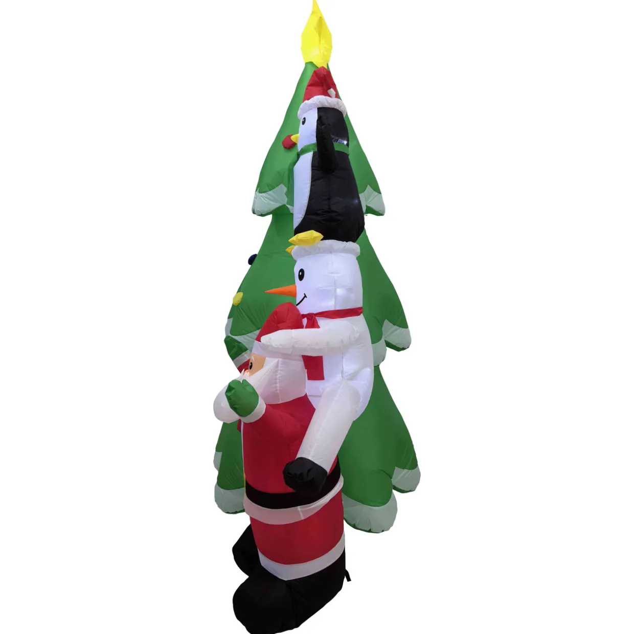 LED Lighted Inflatable Christmas Tree with Santa and Friends Outdoor Decoration - 8.25'