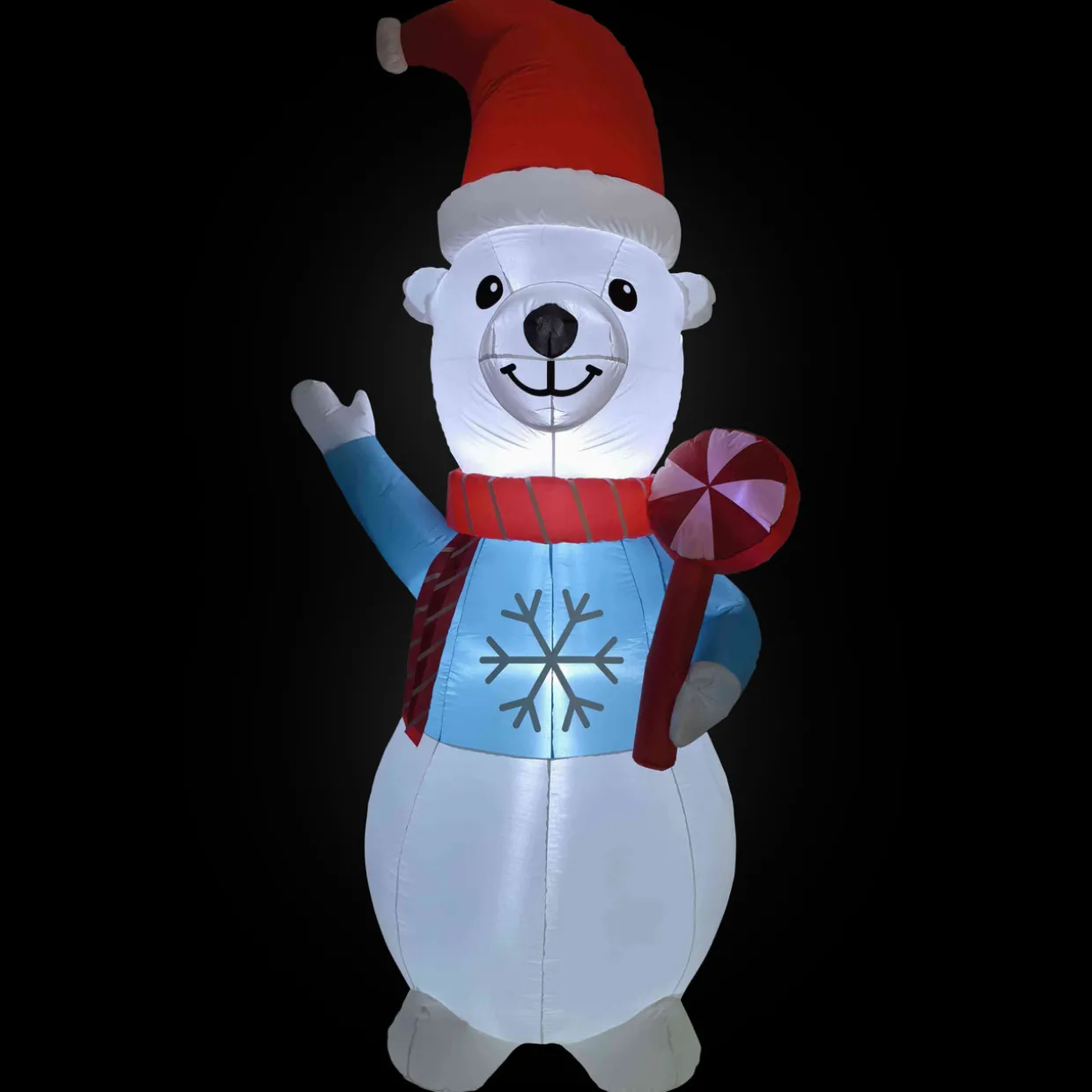 LED Lighted Inflatable Polar Bear Outdoor Christmas Decoration - 8.25'
