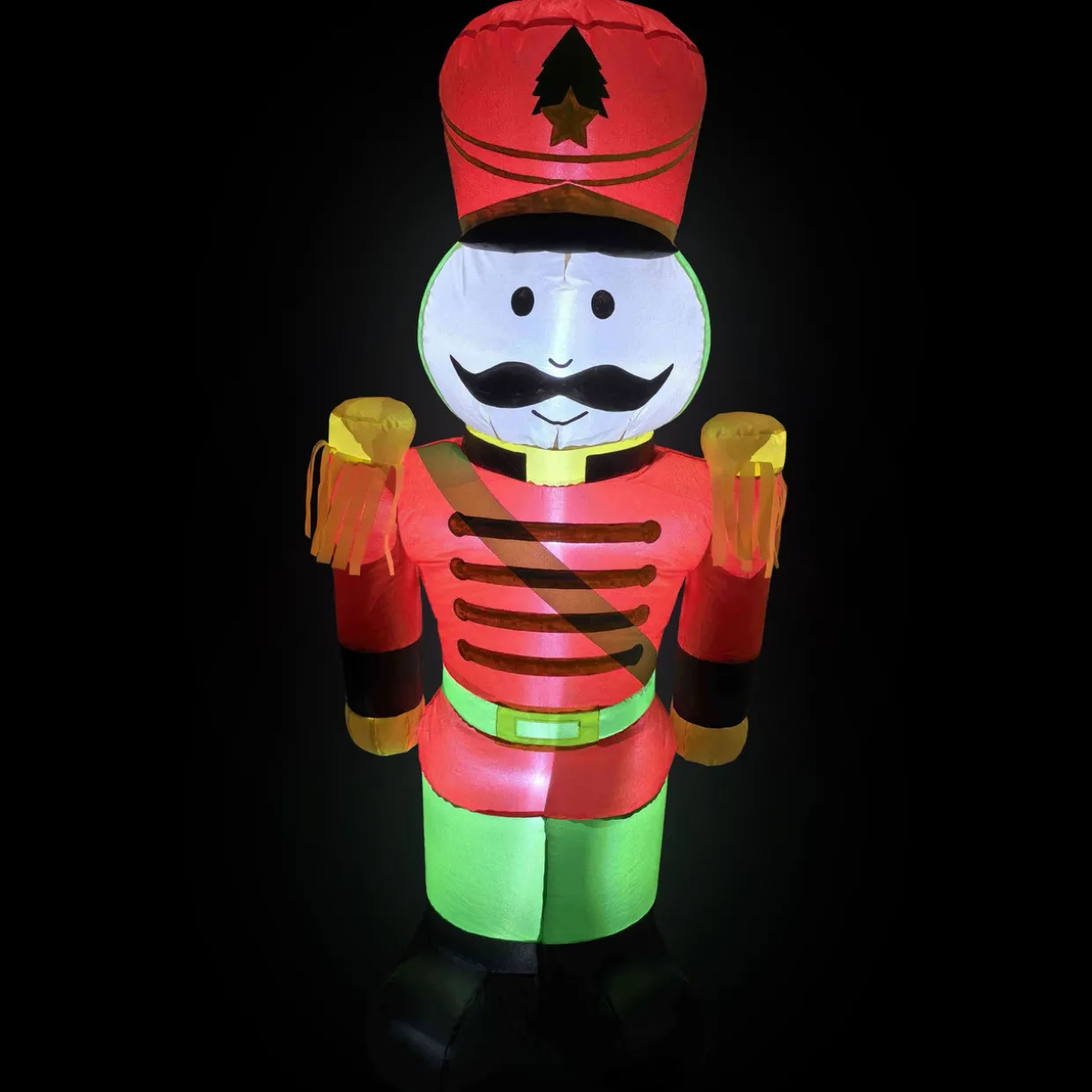 LED Lighted Inflatable Soldier Nutcracker Outdoor Christmas Decoration - 4.25'