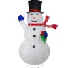 LED Lighted Iridescent Twinkling Snowman Outdoor Christmas Decoration - 71"