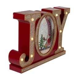 LED Lighted Joy Christmas Glitter Snow Globe - 11