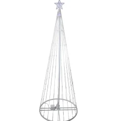 LED Lighted Multi-Function Show Cone Outdoor Christmas Tree - 12' - Pure White