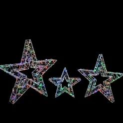 LED Lighted Multi-Function Outdoor Christmas Stars - 23" - Multicolor - Set of 3