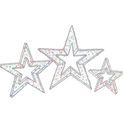 LED Lighted Multi-Function Outdoor Christmas Stars - 23" - Multicolor - Set of 3